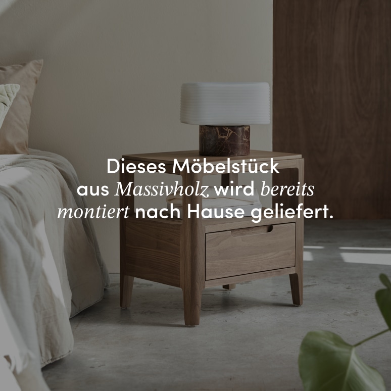 Arto - Nachttisch aus massivem Nussbaumholz mit einer Schublade