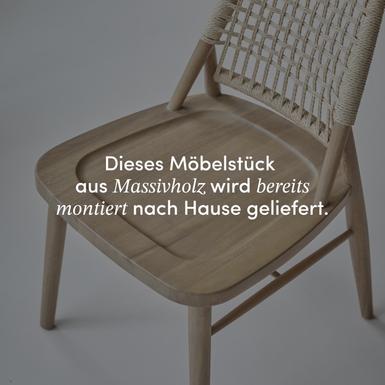 Arturo - Stuhl aus massivem Akazienholz und Gewebe