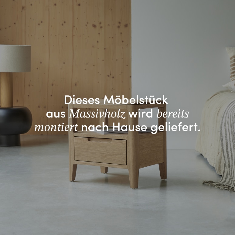 Arto - Nachttisch aus massiver Eiche mit 1 Schublade