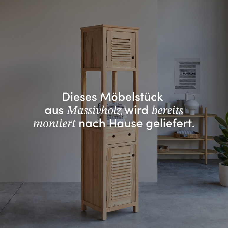 Coline - Hochschrank aus massivem Teakholz