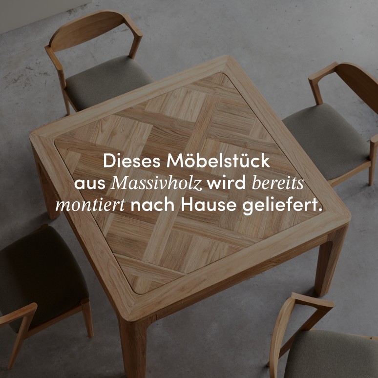 Ruth - Esstisch aus massivem, recyceltem Teakholz 4–6 Personen