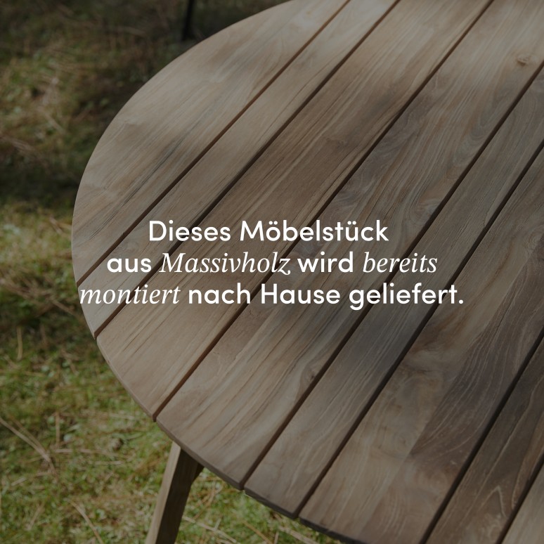 Katrine - Gartentisch aus massivem, recyceltem Teakholz 6 Pers.