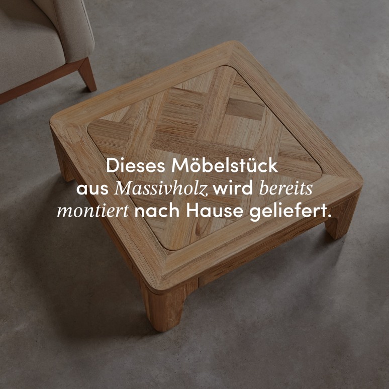Ruth - Quadratischer Couchtisch aus massivem, recyceltem Teakholz