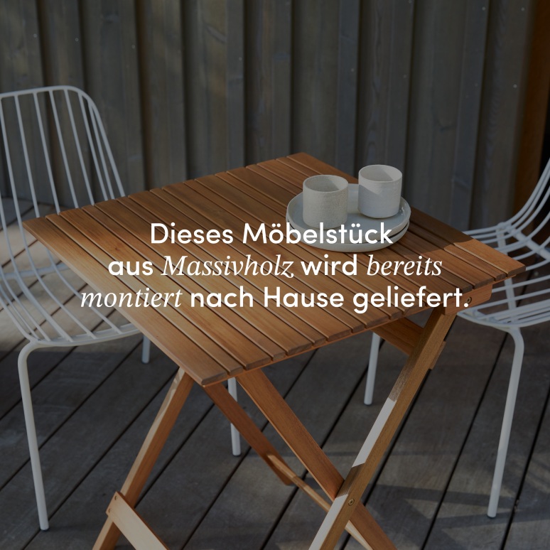 Bistro - Klappbarer Gartentisch aus massivem Akazienholz 2 Pers.