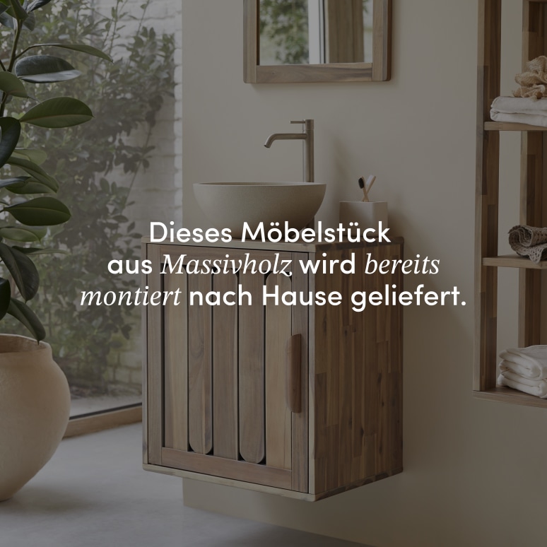 Lila - Badezimmermöbel aus massiver Akazie 60cm