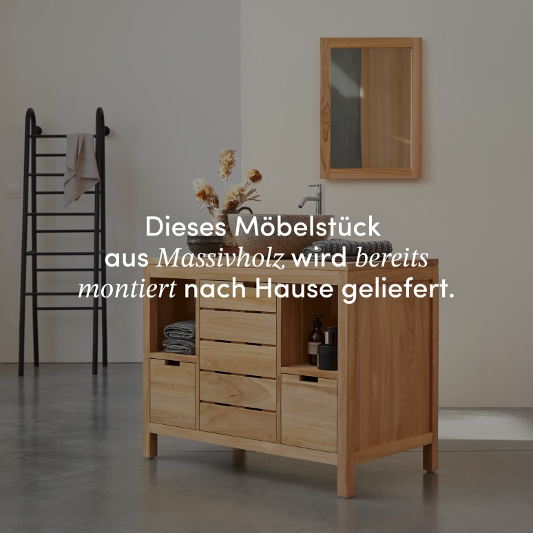 Serena - Waschtischunterschrank aus massivem Teakholz 100 cm