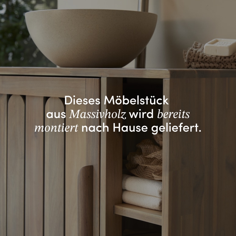 Lila - Badezimmermöbel aus massiver Akazie 80cm