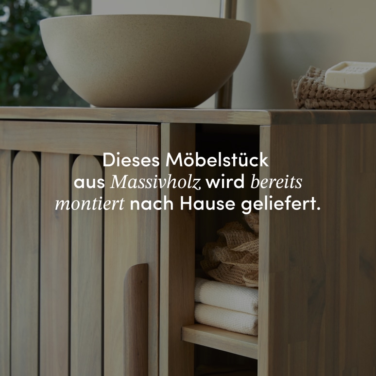 Lila - Badezimmermöbel aus massiver Akazie 80cm