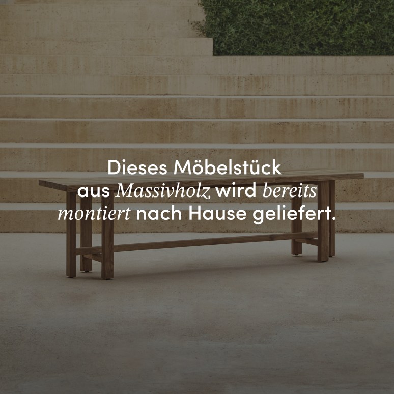 Antonia - Gartenbank aus massivem, recyceltem Teakholz