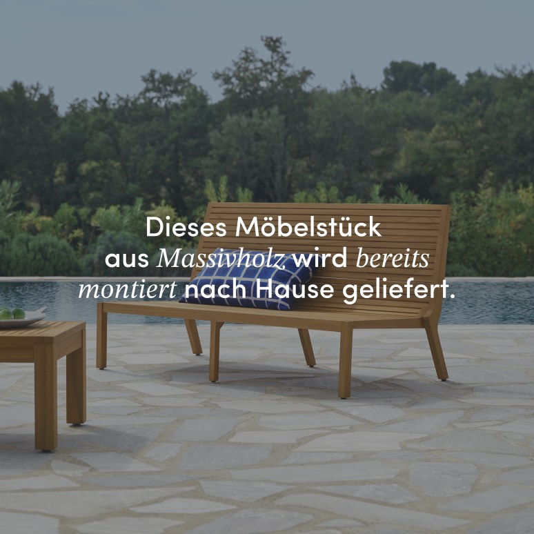 Teo - Niedrige Gartenbank aus massivem Teakholz