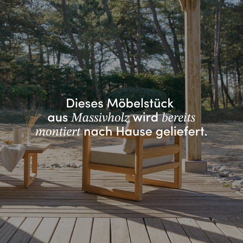 Noah - Gartensessel aus massivem Teakholz