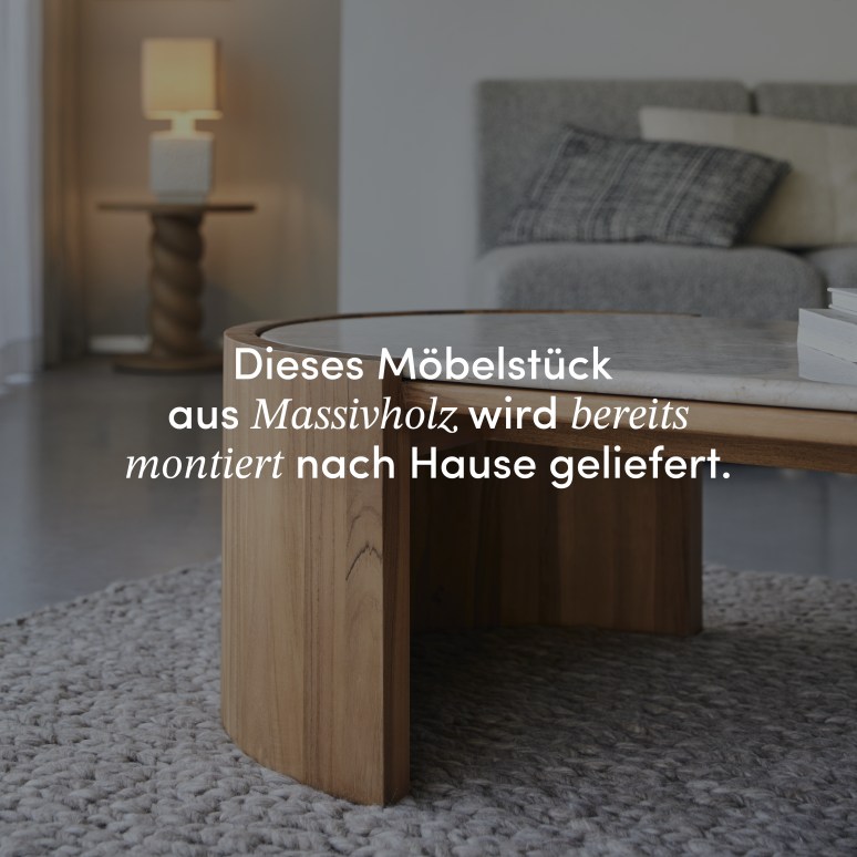 Virgile - Couchtisch aus massivem Teakholz und Marmor