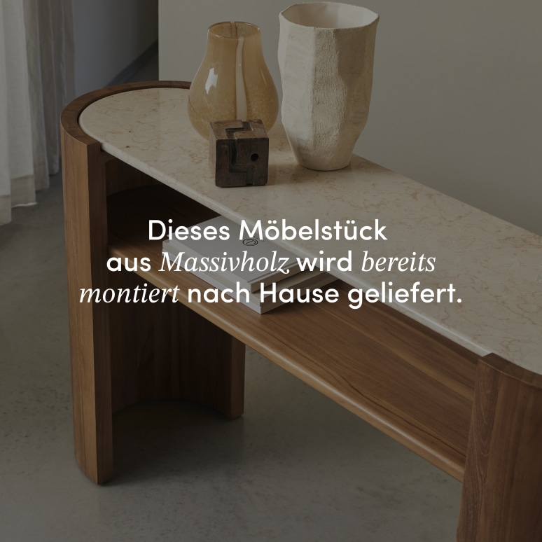 Virgile - Konsole aus massivem Teakholz und Marmor