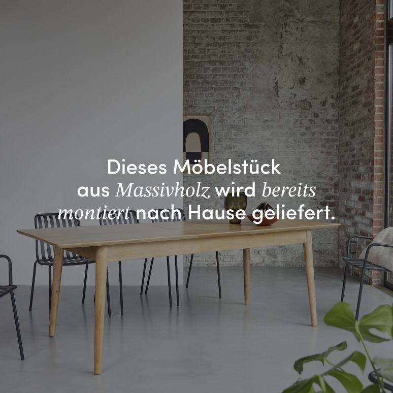 Cloé - Ausziehbarer Tisch aus massivem Mangoholz, 6–8 Pers.