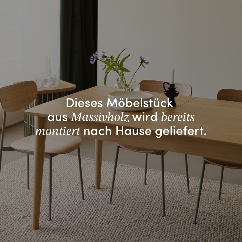 Cloé - Ausziehbarer Tisch aus massivem Mangoholz, 4–6 Pers.