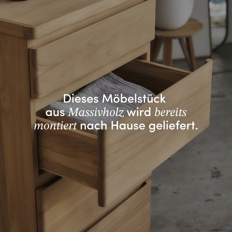 Nino - Hochkommode aus massivem Teakholz