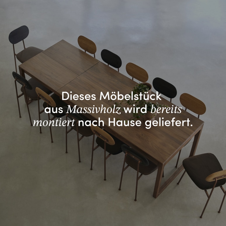 Arto - Ausziehtisch aus massivem Nussbaumholz, 6–12 Pers.