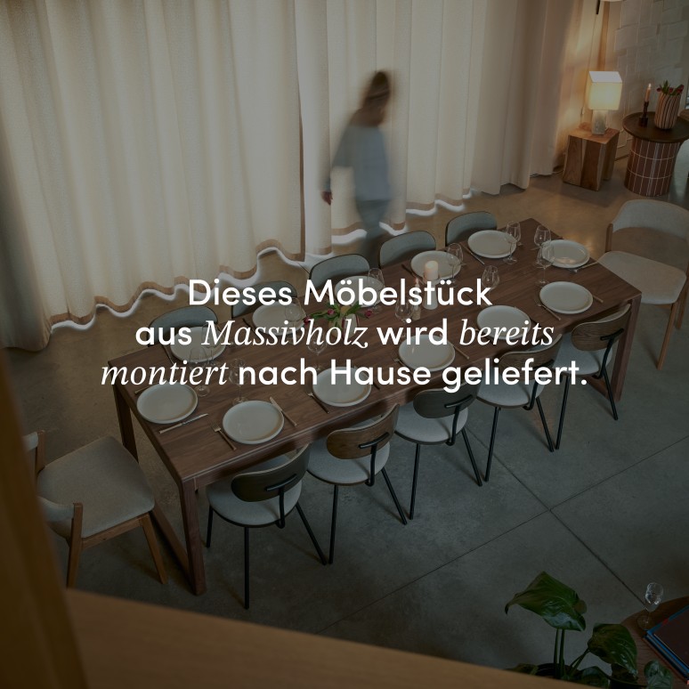 Arto - Ausziehtisch aus massivem Nussbaumholz, 6–12 Pers.