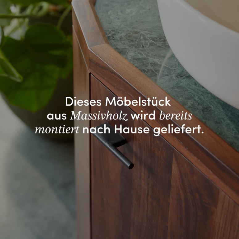 Jade - Waschtischunterschrank aus massivem Palisander und Marmor, 80 cm