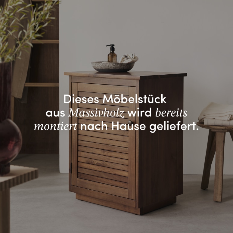 Loggia - Aufbewahrungsmöbel aus massivem Akazienholz, 60 cm