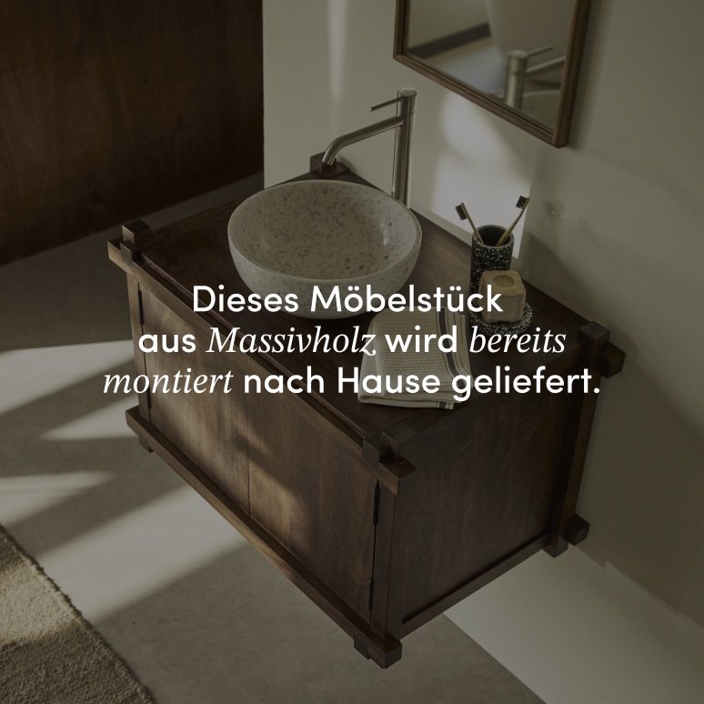 Arko - Waschtisch-Unterschrank aus massivem Mangoholz, 80 cm