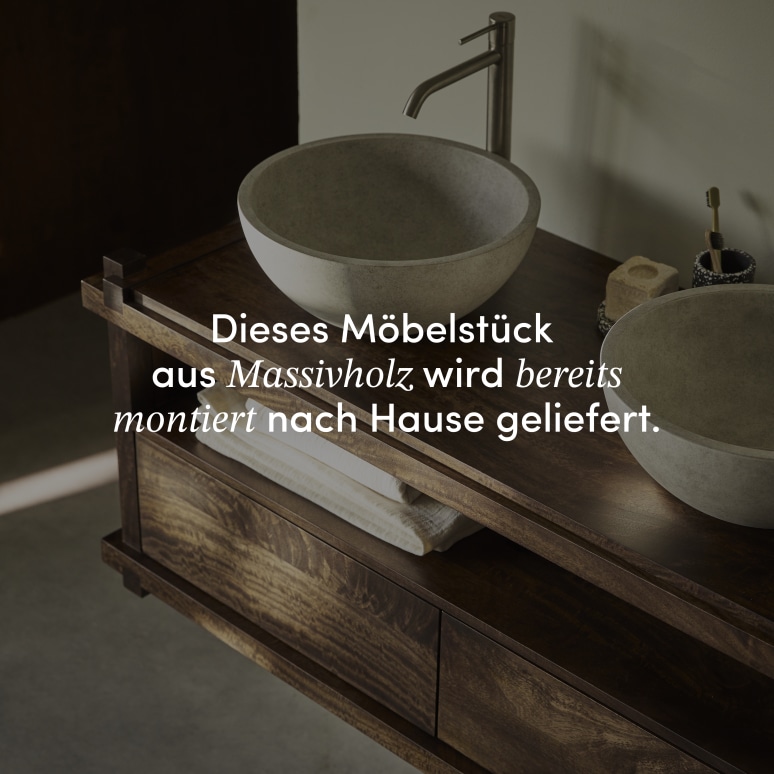 Arko - Waschtisch-Unterschrank aus massivem Mangoholz, 120 cm
