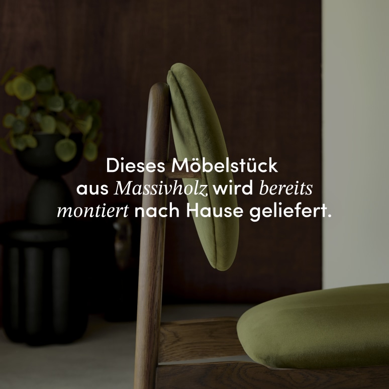 Olive - Stuhl aus massiver Eiche und grünem Samt