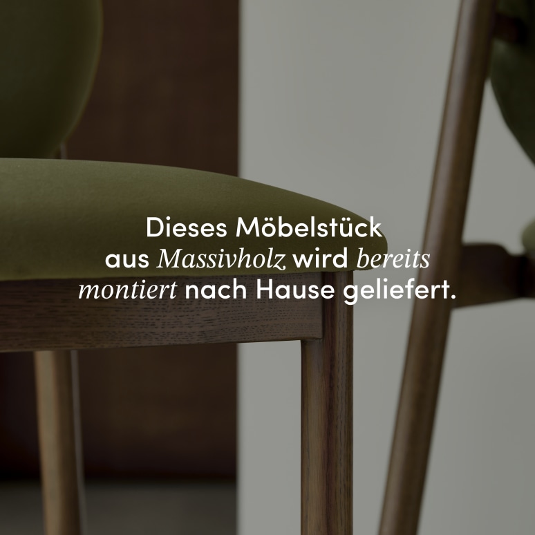 Olive - Barstuhl aus massiver Eiche und grünem Samt 