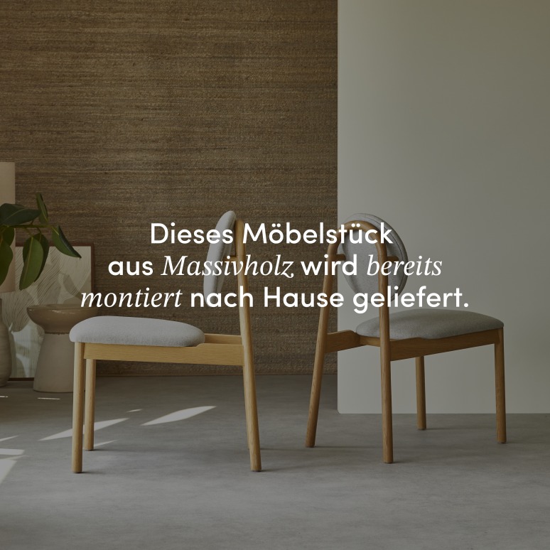 Olive - Stuhl aus massiver Eiche und grauer Wolle