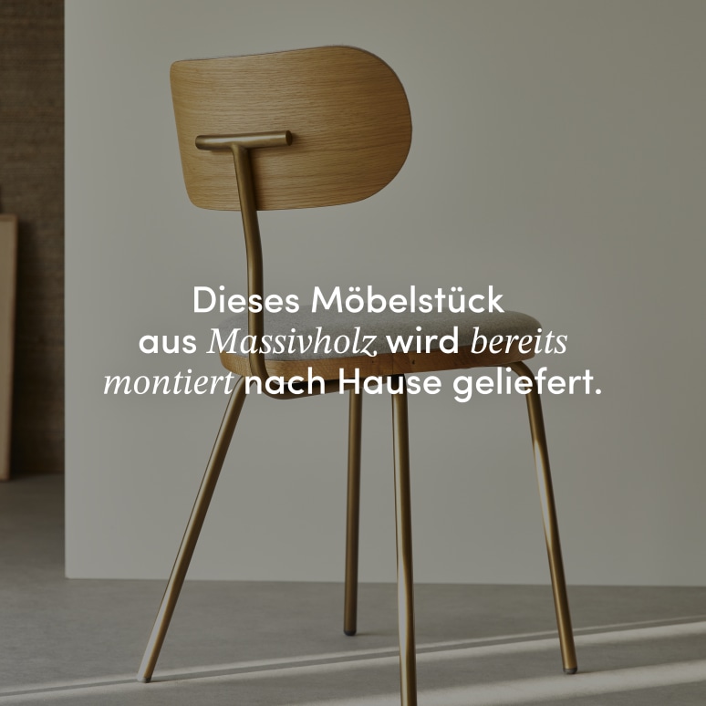 Soline - Barstuhl aus heller, massiver Eiche, grauem Stoff und Metall