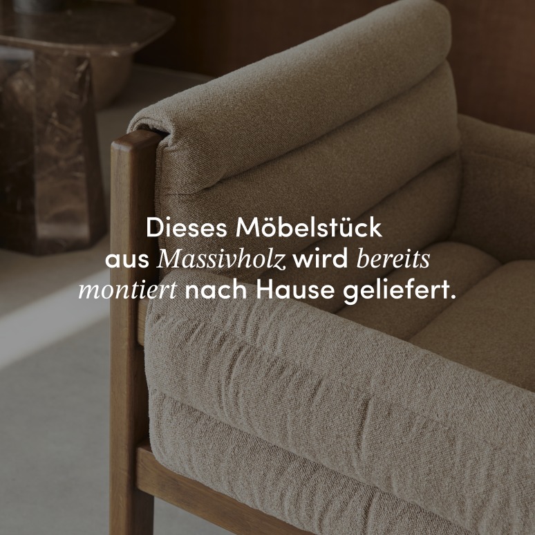 Orso - Sessel aus massiver Eiche und beigefarbenem Stoff