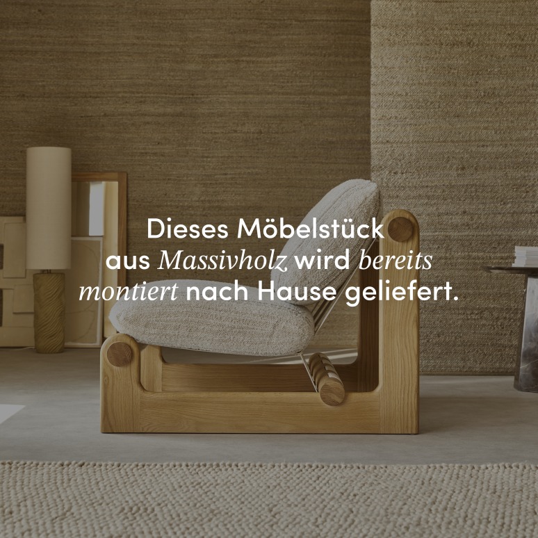 Aimé - XL-Sessel aus massiver Eiche und beigem Stoff