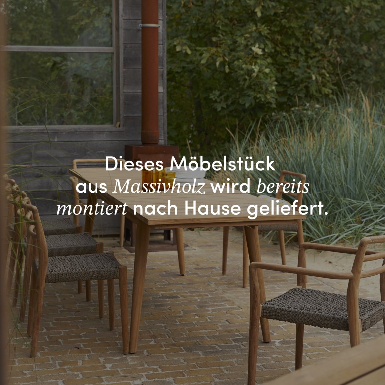 Vadim - Ausziehbarer Gartentisch aus massivem Teakholz, 6–12 Pers.