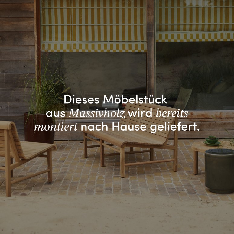 Hélen - Gartenbank aus massivem, recyceltem Teakholz, 2 Personen