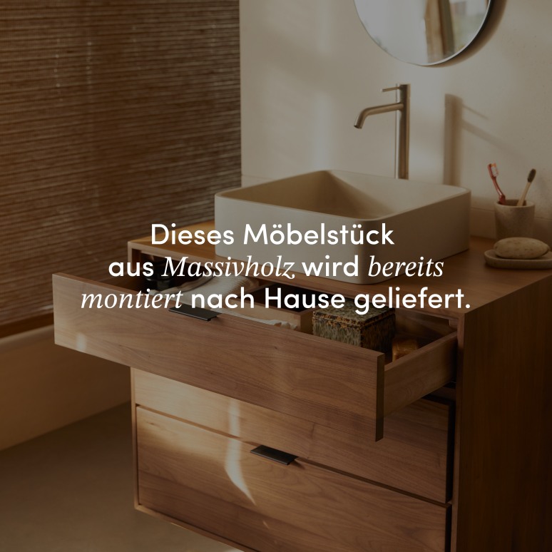 Senson - Badezimmermöbel aus massivem Nussbaum 80 cm