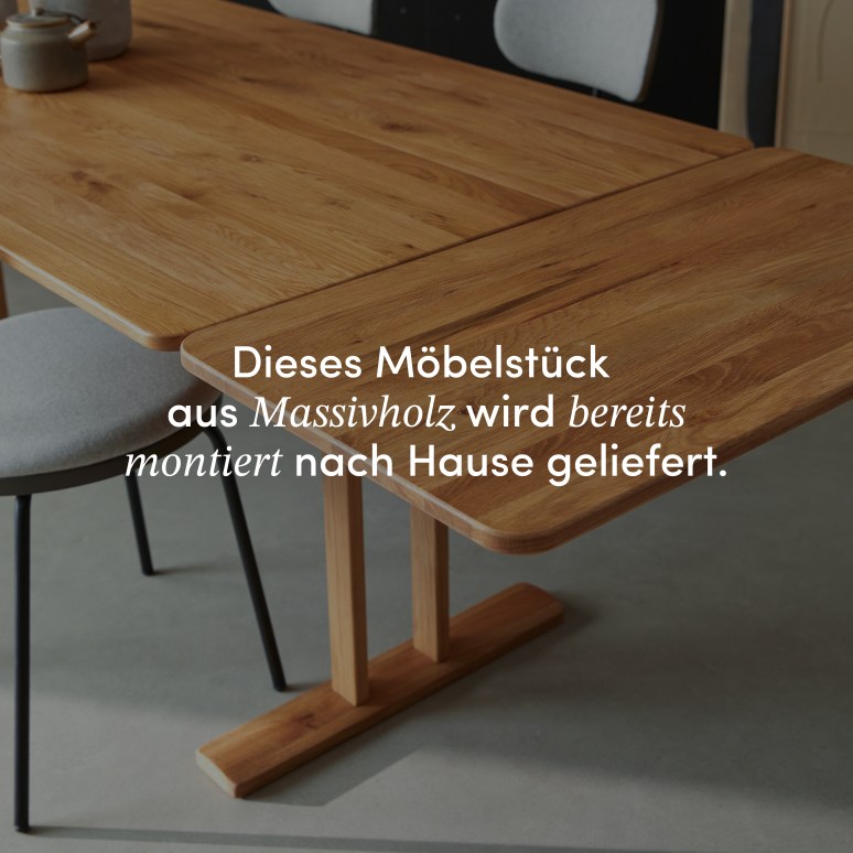 Jonas - Ausziehbarer Tisch aus massiver Eiche, 6-12 Pers.