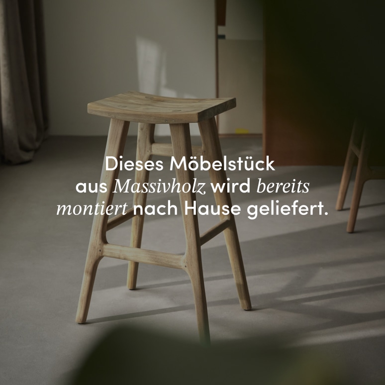 Alia - Barhocker aus massivem, recyceltem Teakholz