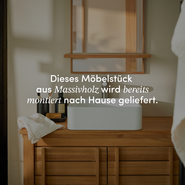 Rose - Waschtischunterschrank aus massivem Teakholz 90 cm