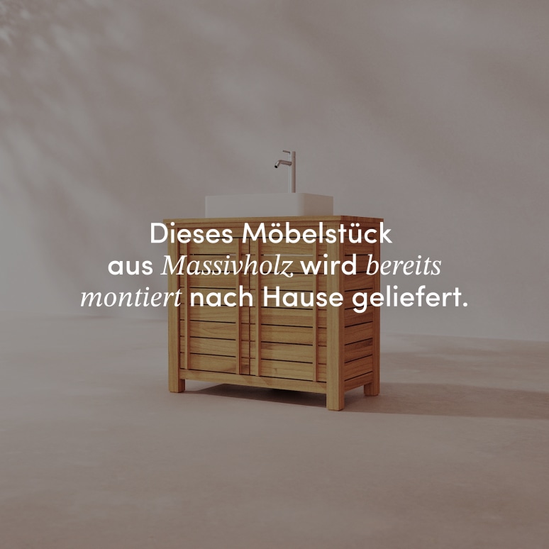 Rose - Waschtischunterschrank aus massivem Teakholz 90 cm