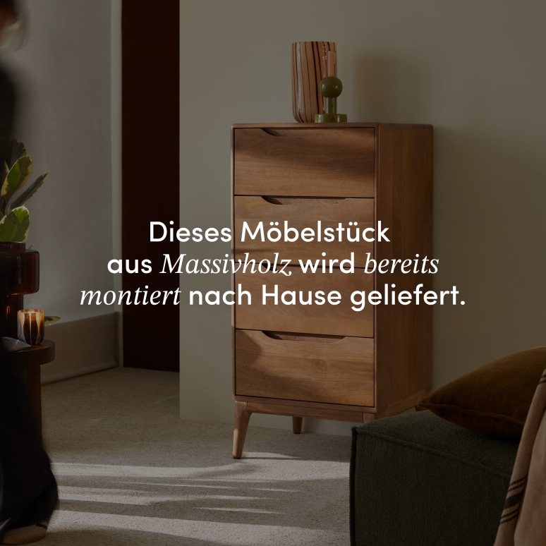 Gabrielle - Hohe Kommode aus massivem Mangoholz