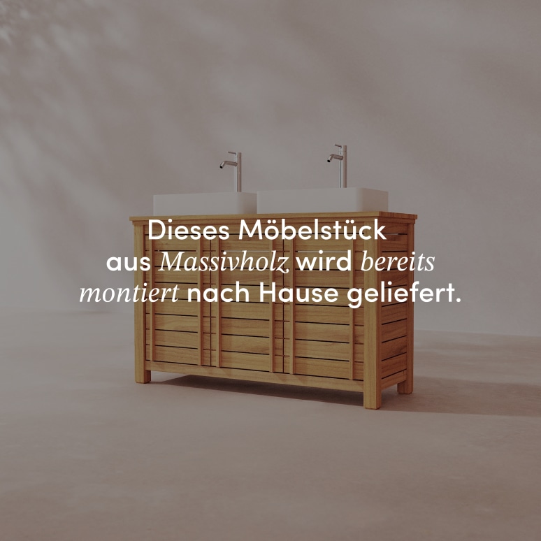 Rose - Waschtischunterschrank aus massivem Teakholz 125 cm