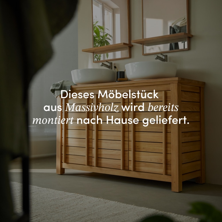 Rose - Waschtischunterschrank aus massivem Teakholz 125 cm