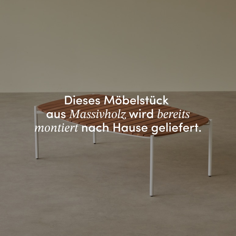 Luca - Gartenlounge aus naturfarbenem Stoff und weißem Metall, 2-Sitzer