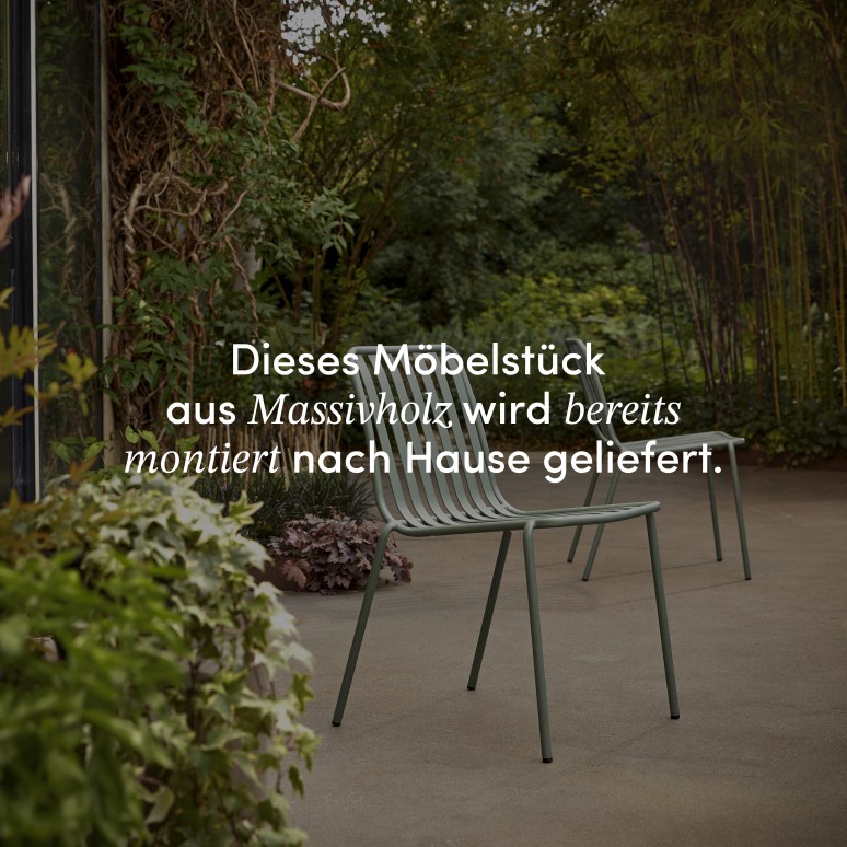 Téo - Gartenmöbel Set aus massivem Teak und grünem Metall 4 Stühle