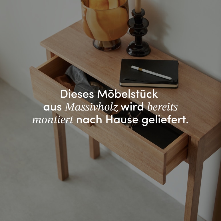 Renata - Konsolentisch aus massivem Kautschukholz T. 28 cm