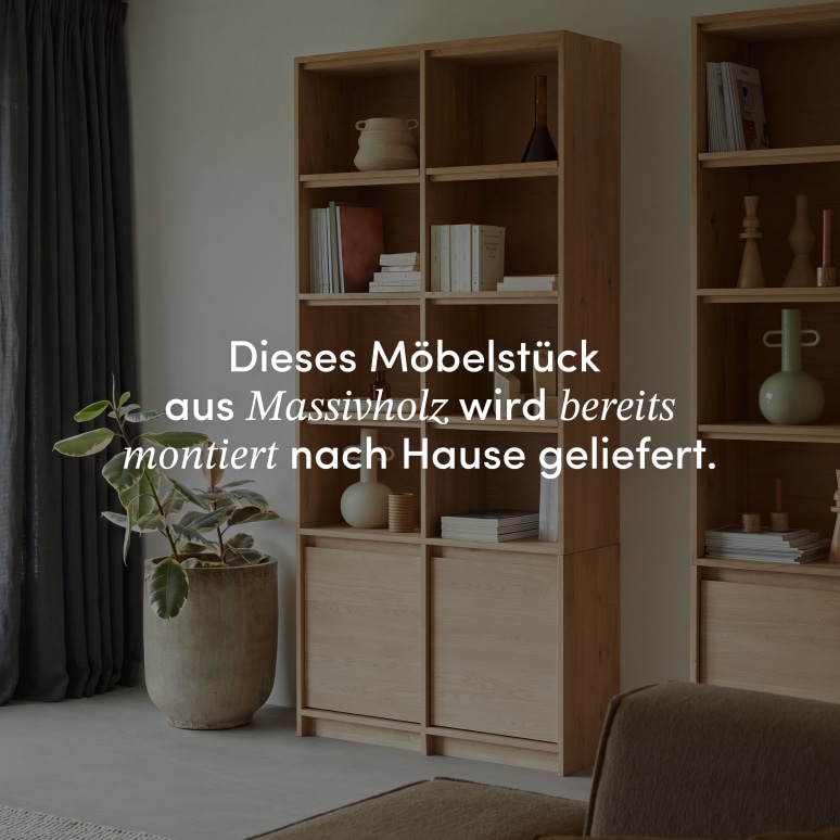 Aliette - Bücherschrank aus Massiv-Eichenholz