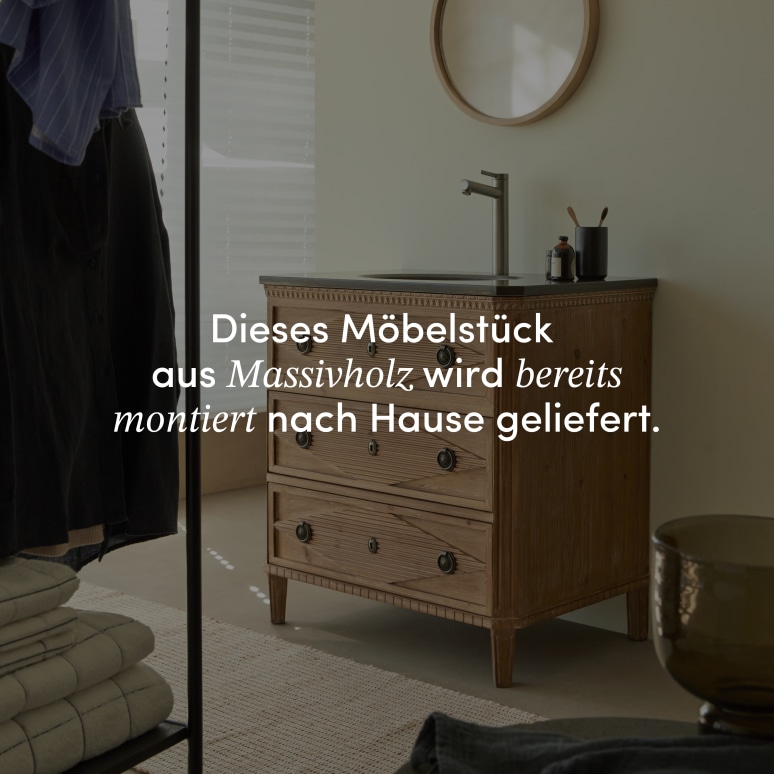 Emily - Waschtisch aus massivem Kiefernholz und Stein 80 cm