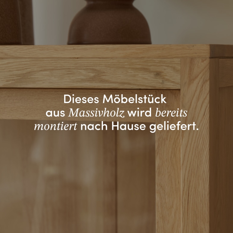 Heidi - Vitrine aus massivem Eichenholz 160 cm