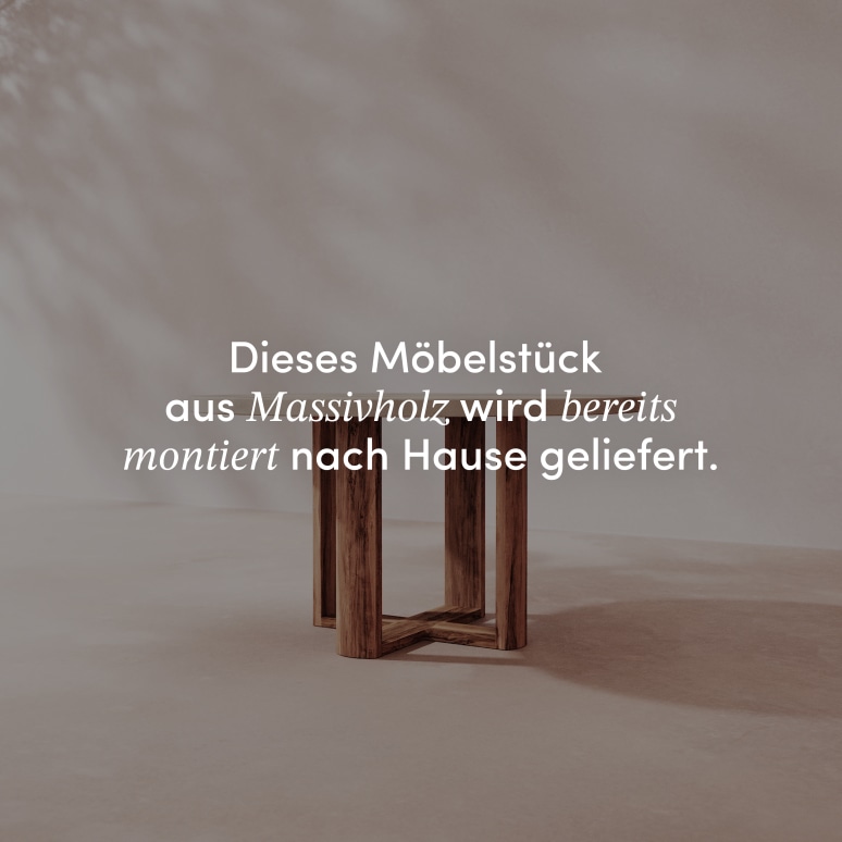 Rose May - Gartentische rund aus massivem Akazienholz und cremefarbenem Beton 4/6 Pers.