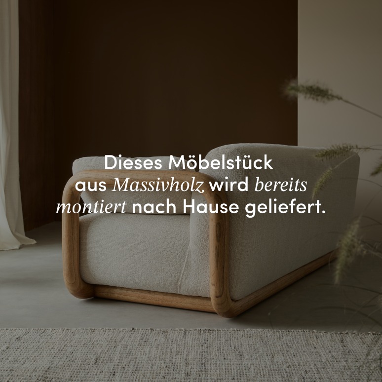 Bastian - Sofa aus massivem Mindiholz und Stoff, 3-Sitzer